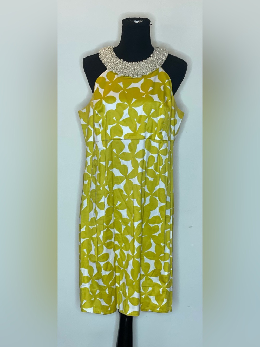 INC International Concepts- Yellow and White Floral design mini dress Size 14